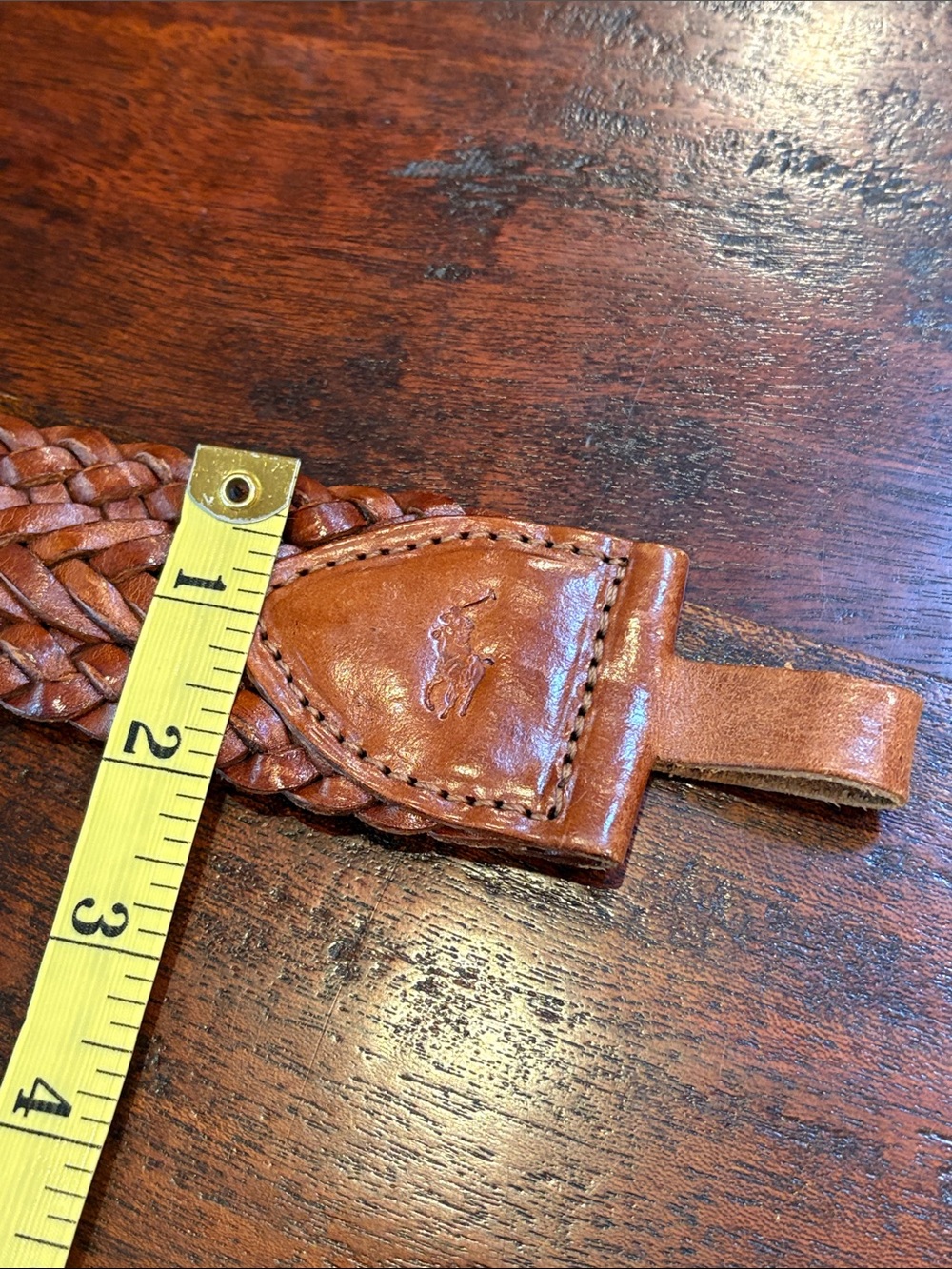 Vintage Ralph Lauren Braided Leather Wood Peg Waist Belt XXS/XS *As-Is* - Picture 11 of 12